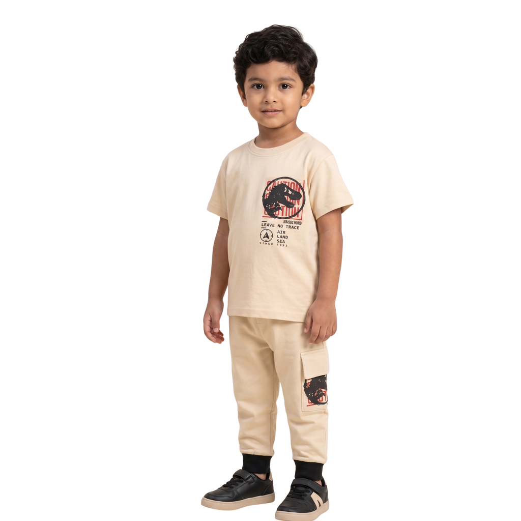 Jurassic World Kids Co-ord Set | Boys T-Shirt & Cargo Jogger – Aka