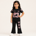 Princess 23 Black Bow Co-ord Set for Toddler Girls | Aka