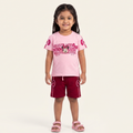 Aka Girls Minnie Mouse Print Cotton Co-ord Set | Summer Kids Outfit