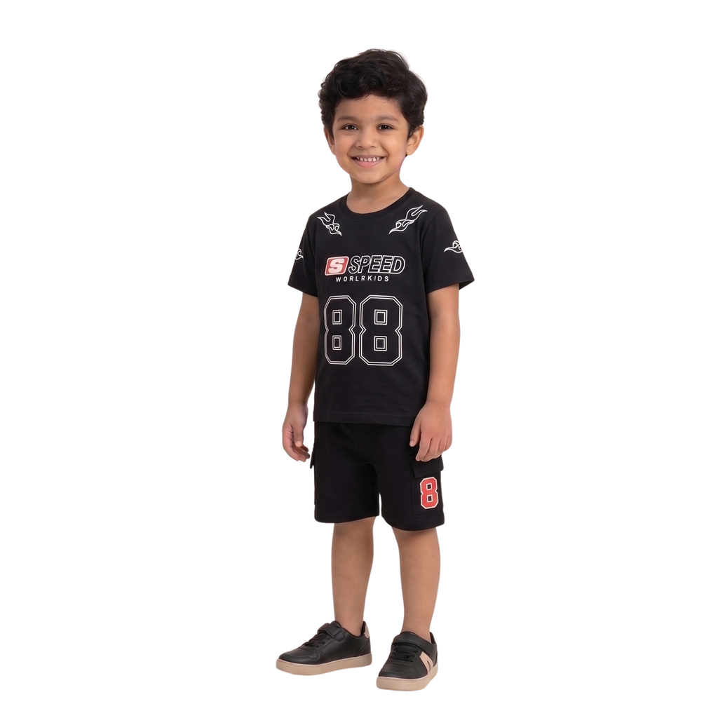 Boys Speed 88 Cotton Co-ord Set | Kids Summer Outfit | Aka