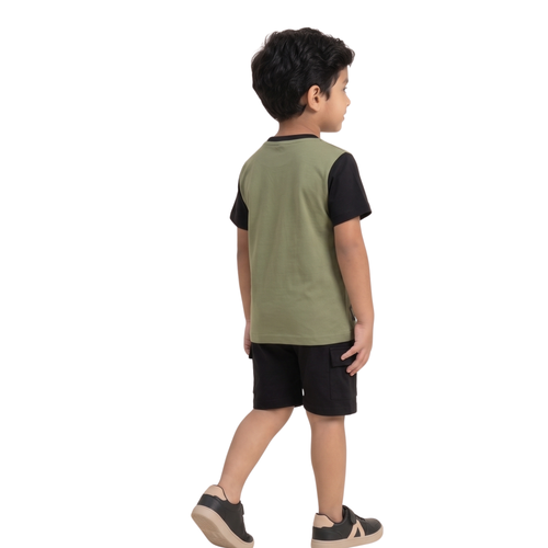 Aka Boys Dino Roar Cotton Co-ord Set | Kids Summer Outfit