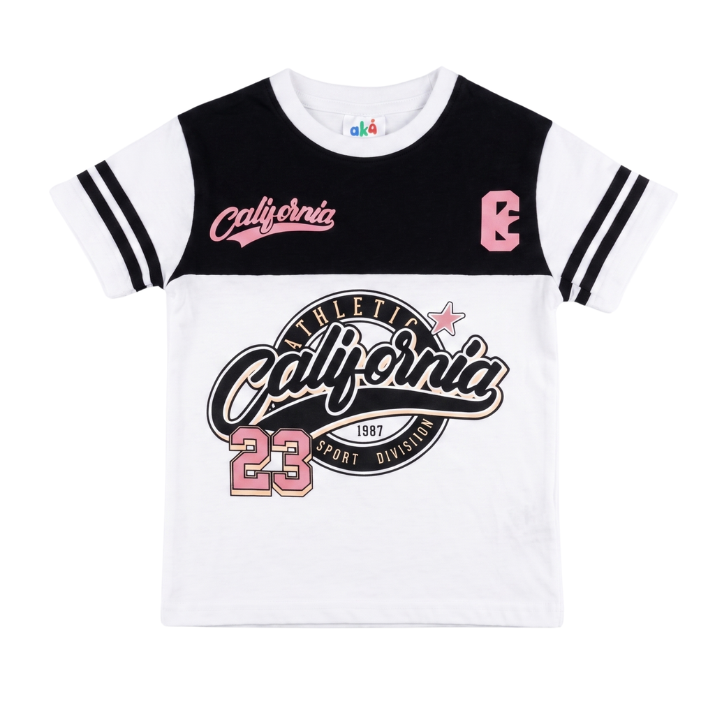 Aka Girls Athletic Varsity T-Shirt & Flare Trouser Set | Summer Cotton