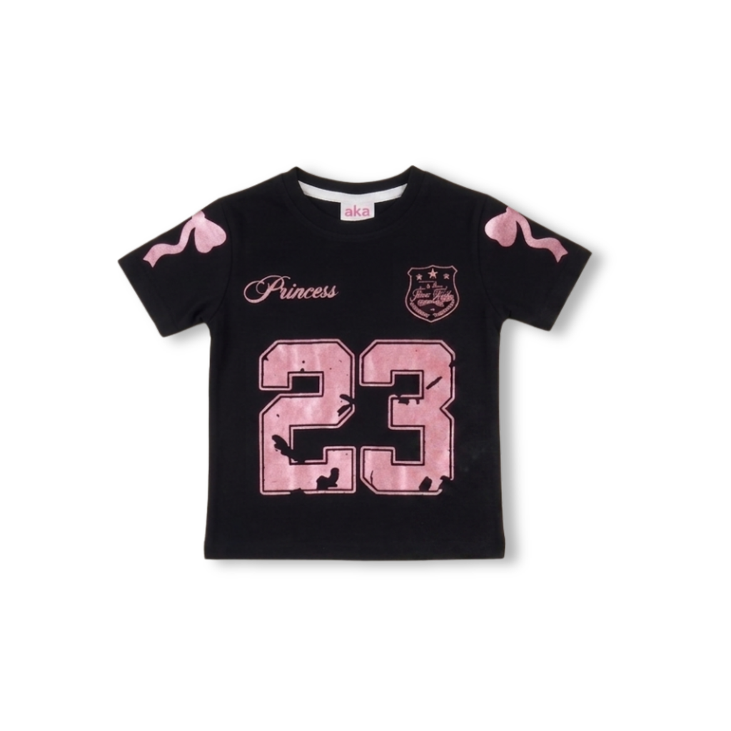 Princess 23 Black Bow Co-ord Set for Toddler Girls | Aka