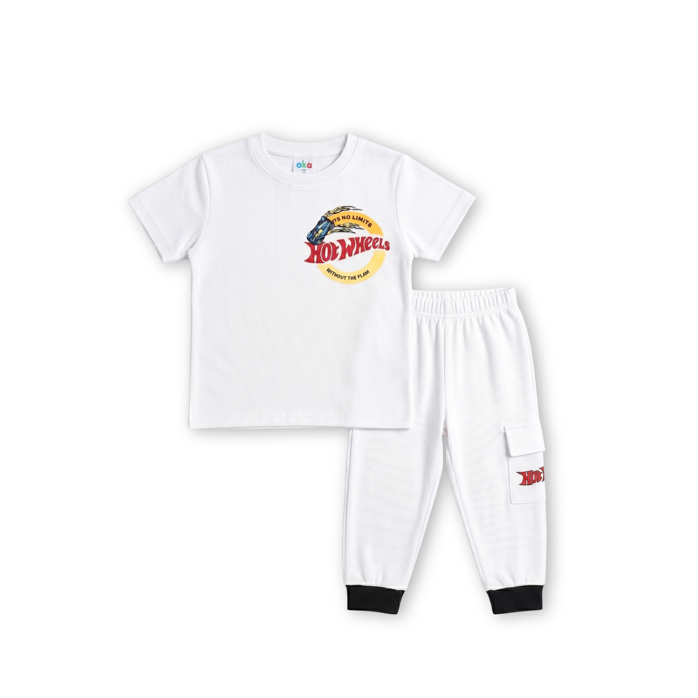 Hot Wheels Thrill Seeker White Co-ord Set for Toddler Boys